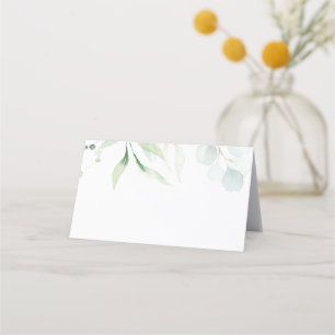 Carte De Placement Élégant mariage botanique à l'aquarelle verdoyante
