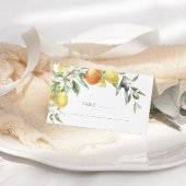 Carte De Placement Élégant Mariage Citrus Orange Lemon