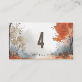 Carte De Placement Elégant mariage d'aquarelle d'automne rustique (Dos)