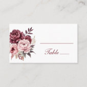 Carte De Placement Elégant Mariage d'aquarelle de pivoine florale (Devant)