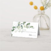 Carte De Placement Elégant Mariage d'aquarelle Eucalyptus (Dos)