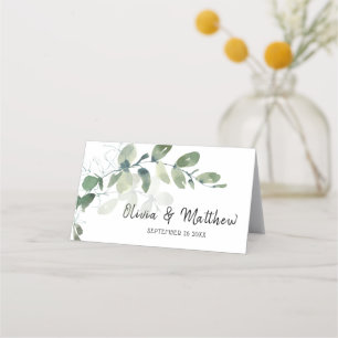 Carte De Placement Elégant Mariage d'aquarelle Eucalyptus