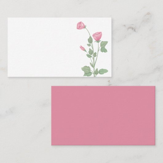Carte De Placement Élégant Mariage d'aquarelle rose floral (Devant / Derrière)
