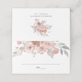 Carte De Placement Élégant Mariage d'aquarelle rose pâle (Extérieur déplié)