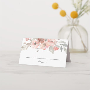 Carte De Placement Élégant Mariage d'aquarelle rose pâle