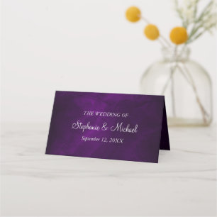 Carte De Placement Élégant Mariage d'argent violet Édition 1