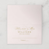 Carte De Placement Élégant Mariage de calligraphie or rose (Extérieur déplié)