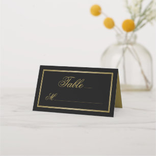 Carte De Placement Élégant Mariage de calligtromaphie d'or noir