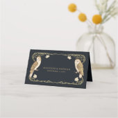 Carte De Placement Élégant Mariage de Chouettes Art Nouveau (Dos)