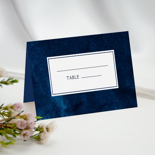 Carte De Placement Elégant Mariage de couleur bleu marine