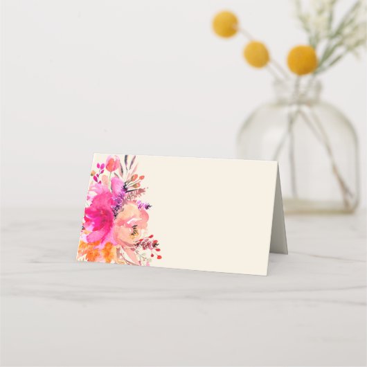 Carte De Placement Elégant Mariage de couleur rose (Devant)