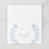 Carte De Placement Élégant Mariage de couronne bleu bleu floral class (Extérieur déplié)
