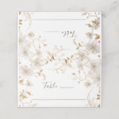 Carte De Placement Élégant Mariage de design de Fleur de Tan Blanc (Extérieur déplié)