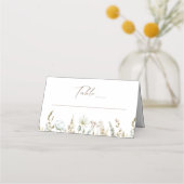 Carte De Placement Elégant Mariage de feuillage séché à l'aquarelle (Devant)