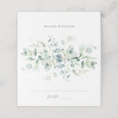 Carte De Placement Élégant Mariage de feuillage vert (Extérieur déplié)