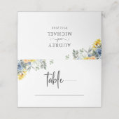 Carte De Placement Elégant Mariage de feuillage vert aquarelle (Extérieur déplié)