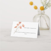 Carte De Placement Élégant mariage de fleurs de coquelicot orange Boh (Devant)