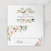 Carte De Placement Élégant Mariage de fleurs rose pâle (Extérieur déplié)
