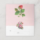 Carte De Placement Élégant Mariage de fraises et de pivoines (Extérieur déplié)