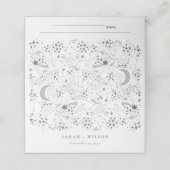 Carte De Placement Élégant Mariage de la Lune de nuit étoilée de la M (Extérieur déplié)