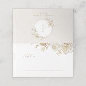 Carte De Placement Élégant Mariage de monogramme de couronne d'or (Extérieur déplié)