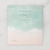 Carte De Placement Élégant mariage de plage océanique pétillant abstr (Extérieur déplié)