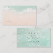 Carte De Placement Élégant mariage de plage océanique pétillant abstr (Devant / Derrière)