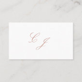 Carte De Placement Élégant Mariage de script de monogramme Rose blanc (Dos)