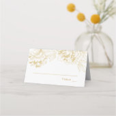Carte De Placement Elégant Mariage de tourbe Florale Champagne Gold (Devant)