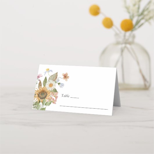 Carte De Placement Élégant Mariage de tournesol (Devant)