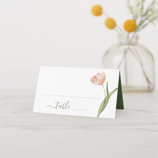 Carte De Placement Elégant Mariage de tulipe d'aquarelle (Devant)