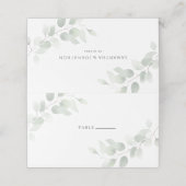 Carte De Placement Elégant Mariage de verdure Eucalyptus (Extérieur déplié)