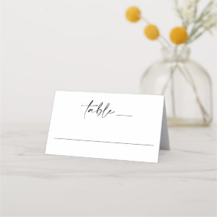 Carte De Placement Élégant Mariage d'écriture manuscrite simple et mi