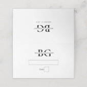 Carte De Placement Élégant Mariage des initiales de monogramme blanc  (Extérieur déplié)