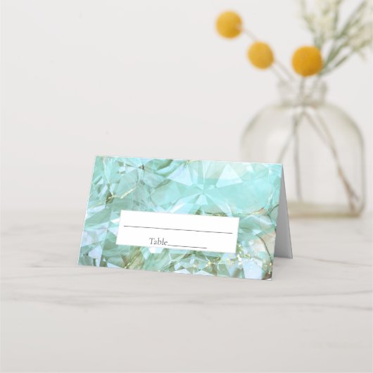 Carte De Placement Elégant Mariage en cristal de verre de mer (Devant)