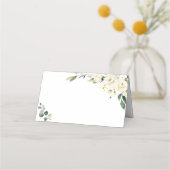 Carte De Placement Élégant Mariage Eucalyptus Roses Blanches (Devant)