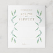 Carte De Placement Élégant Mariage Feuille d'or blanc (Extérieur déplié)