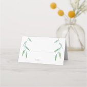 Carte De Placement Élégant Mariage Feuille d'or blanc (Devant)