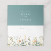 Carte De Placement Élégant Mariage Fleur sauvage (Extérieur déplié)