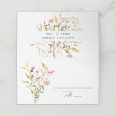 Carte De Placement Élégant Mariage Fleur sauvage d'été (Extérieur déplié)