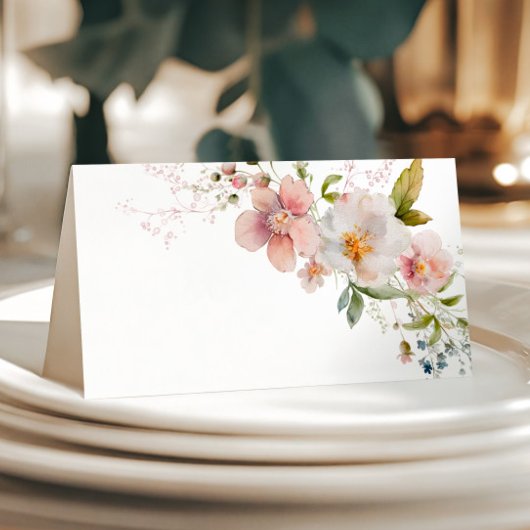 Carte De Placement Élégant Mariage Fleur sauvage rustique