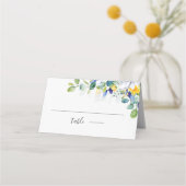 Carte De Placement Élégant mariage fleuri jaune blanc (Devant)
