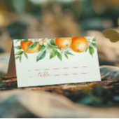 Carte De Placement Élégant Mariage Floral Orange