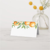 Carte De Placement Élégant Mariage Floral Orange (Dos)