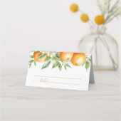 Carte De Placement Élégant Mariage Floral Orange (Devant)