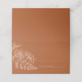 Carte De Placement Élégant Mariage floral Terra Cotta (Extérieur déplié)