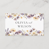 Carte De Placement Élégant Mariage floral violet clair plat (Devant)