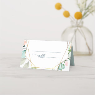 Carte De Placement Elégant Mariage géométrique Floral Boho Aquarelle