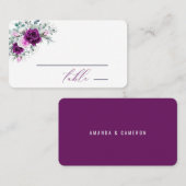 Carte De Placement Élégant Mariage géométrique violet rustique (Devant / Derrière)
