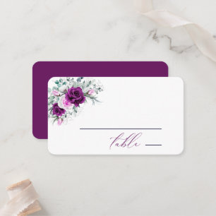 Carte De Placement Élégant Mariage géométrique violet rustique